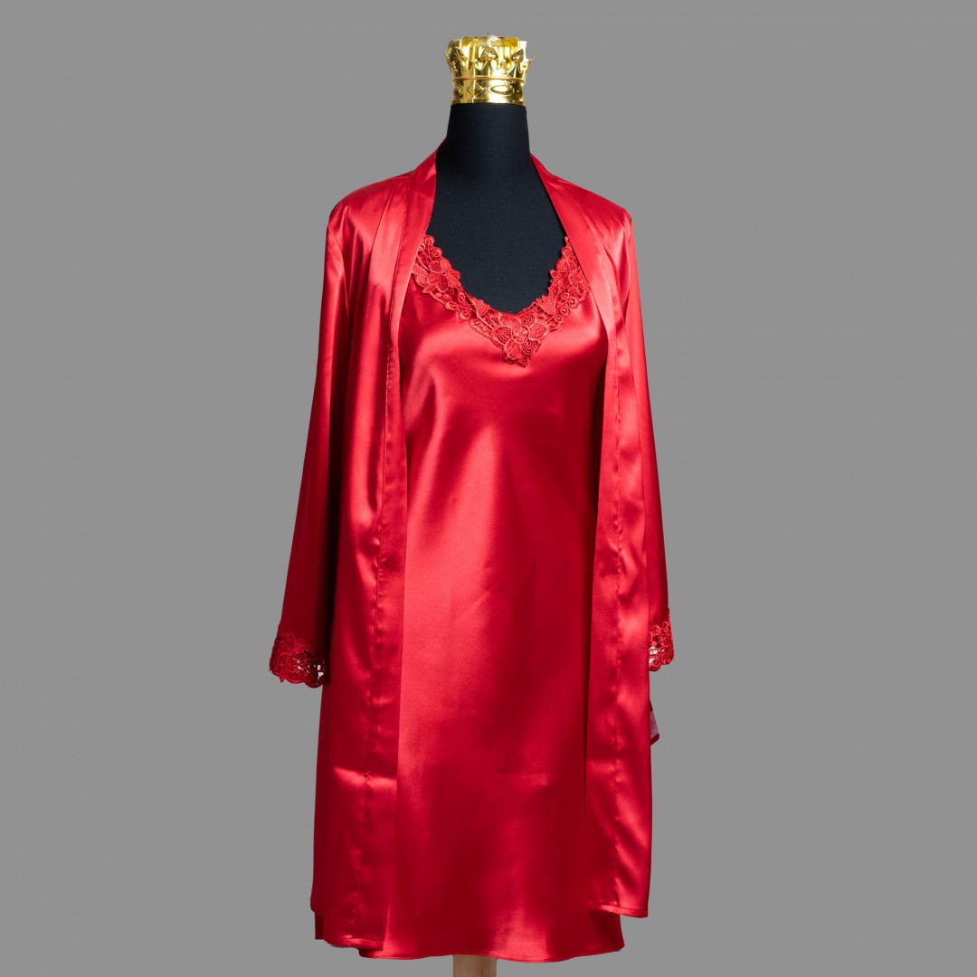 لباس خواب ساتن سه تکه EMA کد 3585